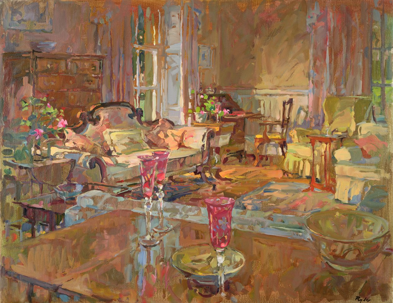 Salon mit venezianischem Glas von Susan Ryder
