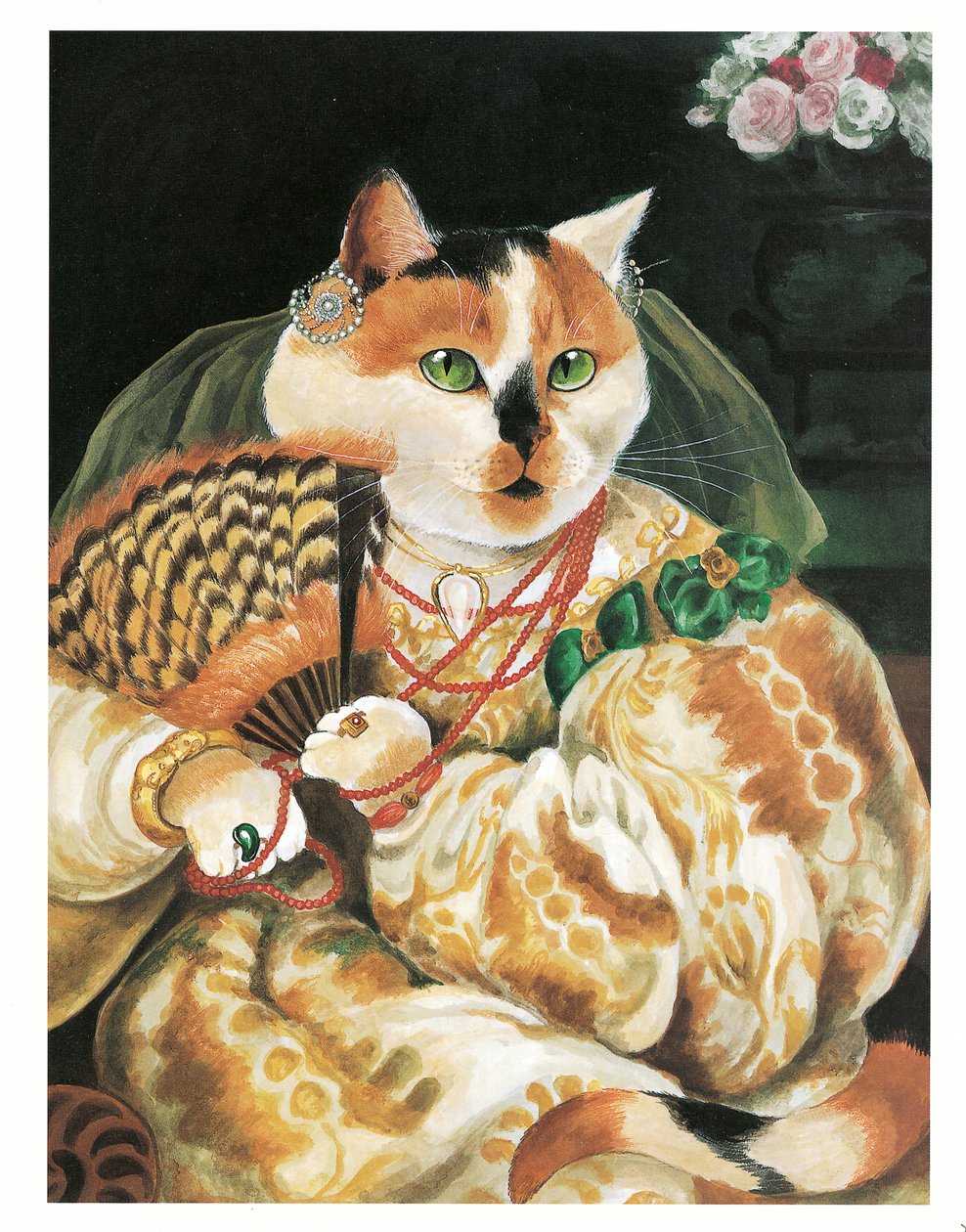 Illustration aus Pre-Raphaelite Cats (veröffentlicht 1999) von Susan Herbert