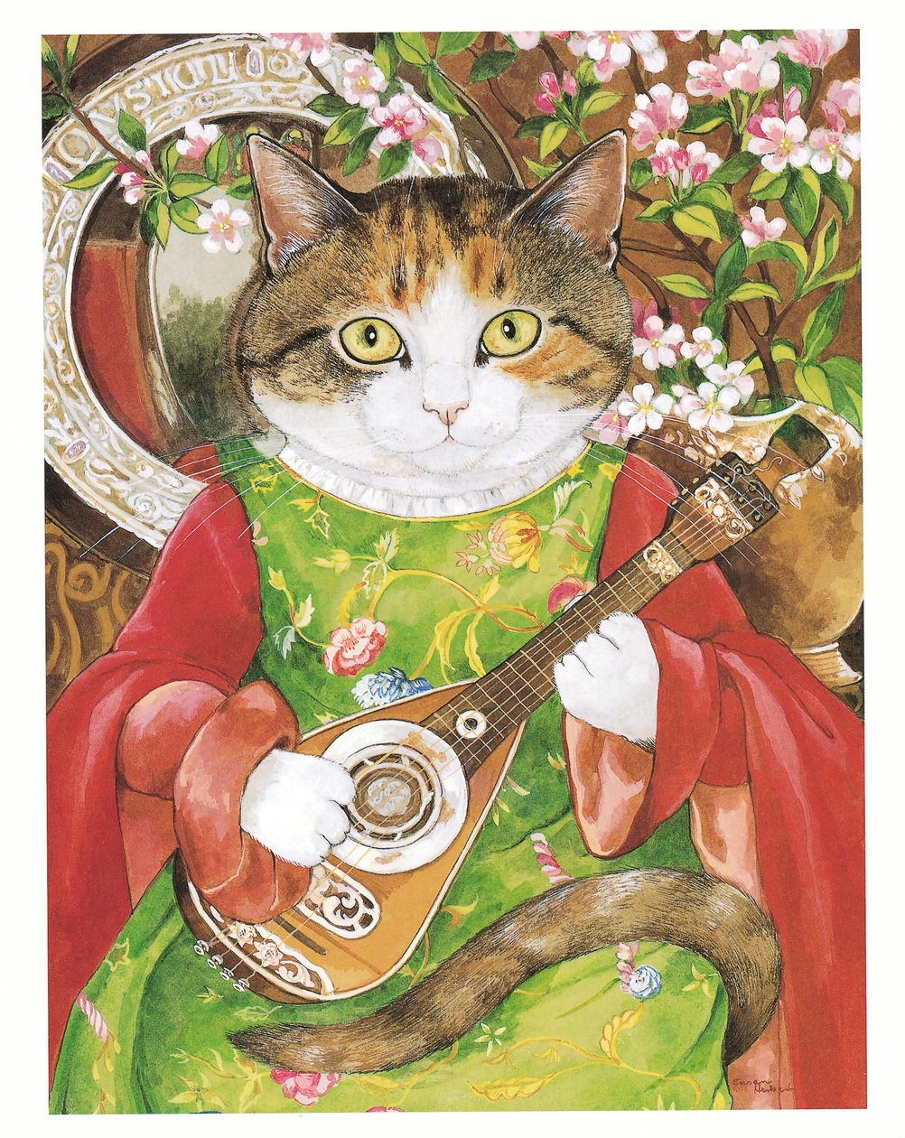 Illustration aus Pre-Raphaelite Cats (veröff. 1999) von Susan Herbert