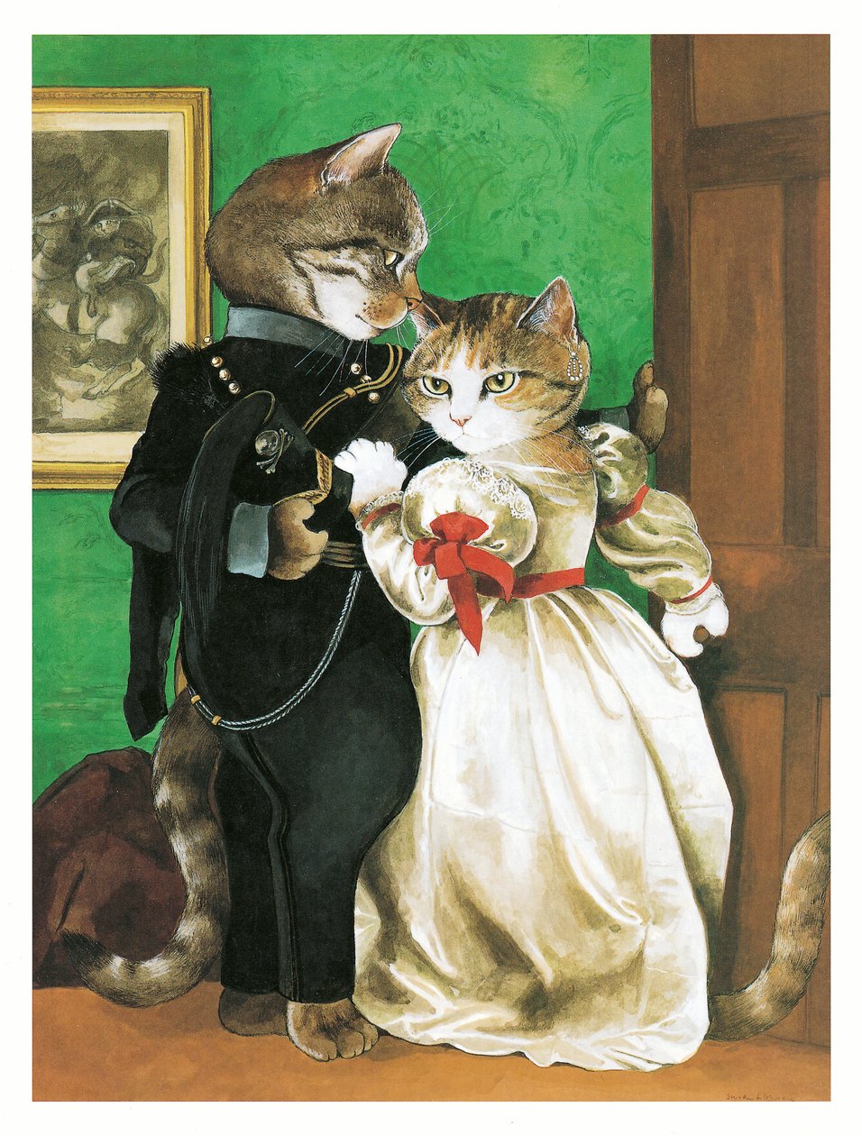 Illustration aus Präraffaelitische Katzen (veröff. 1999) von Susan Herbert