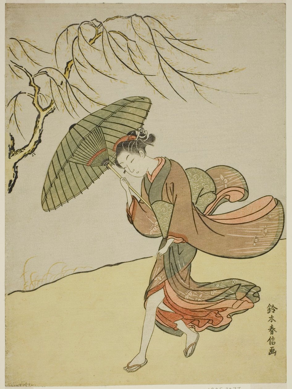 Ein windiger Tag von Suzuki Harunobu