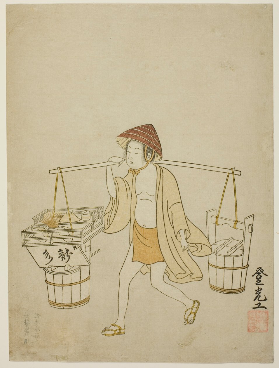 Ein Wasserverkäufer von Suzuki Harunobu