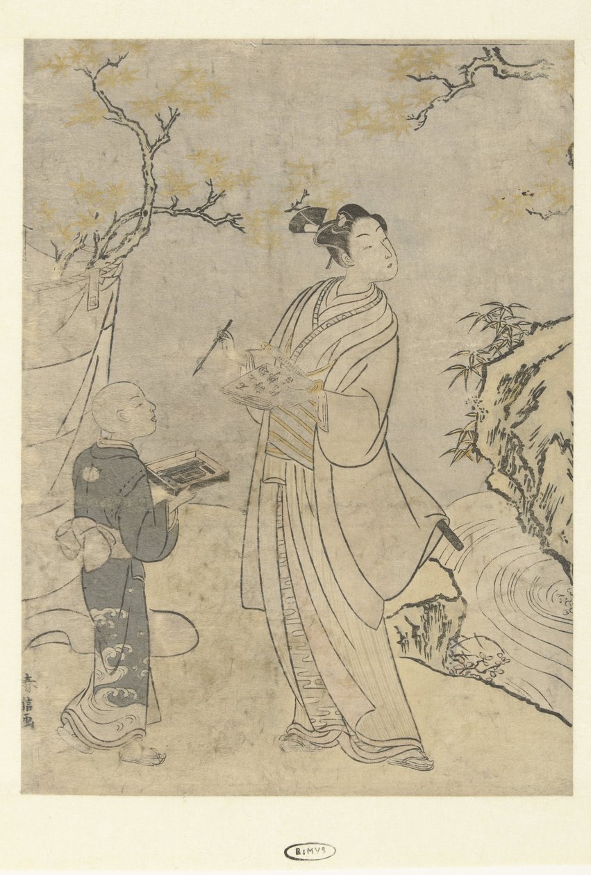 Ein Gedicht schreiben von Suzuki Harunobu