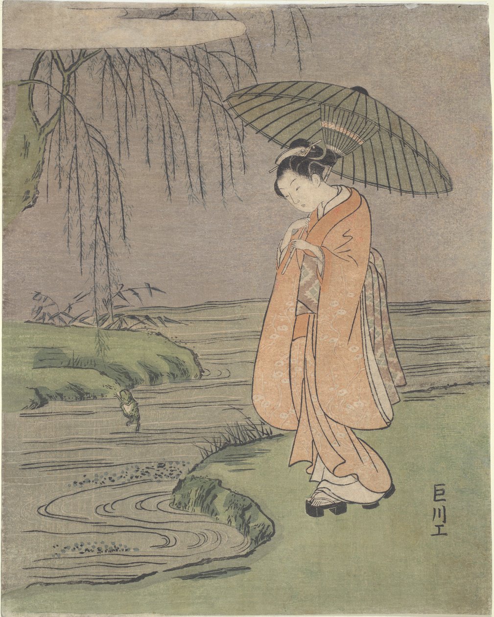 Parodie auf Ono no Tofu von Suzuki Harunobu