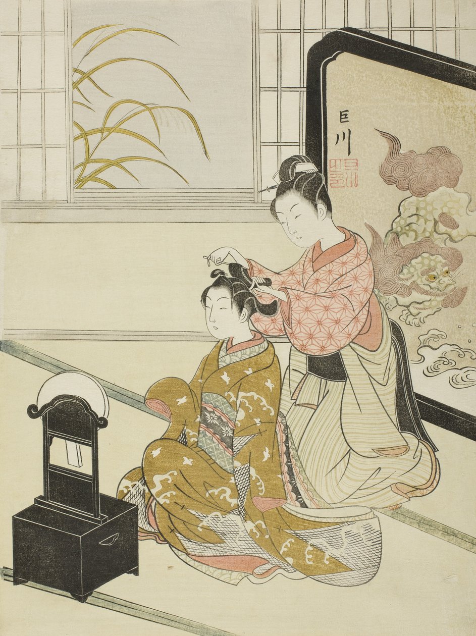 Der Herbstmond im Spiegel von Suzuki Harunobu