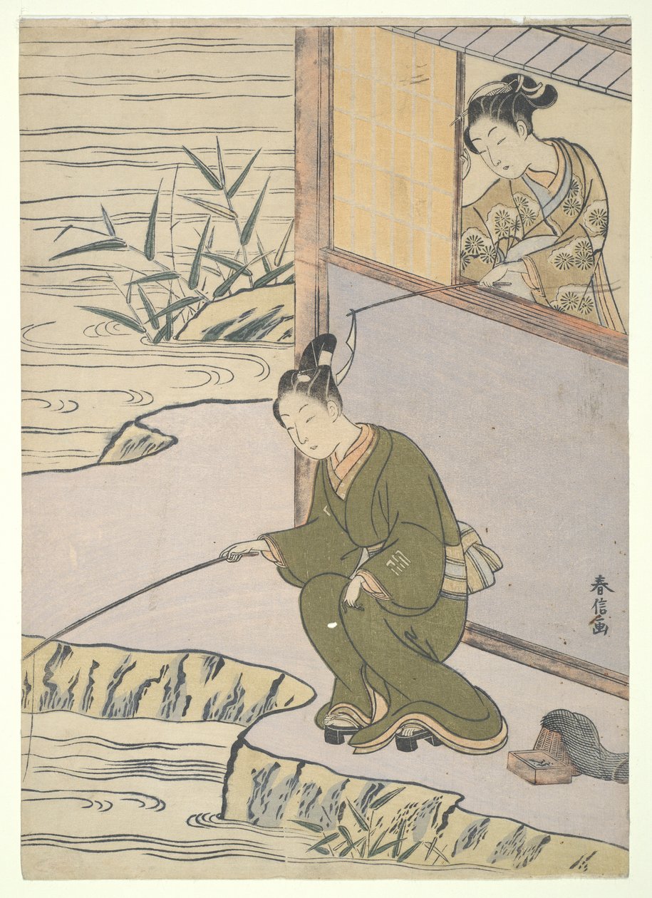 Den Angler kitzeln von Suzuki Harunobu