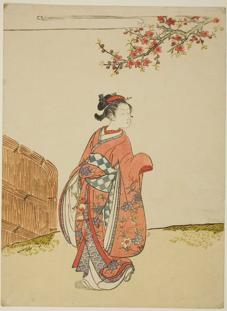 Unter einem Pfirsichbaum von Suzuki Harunobu