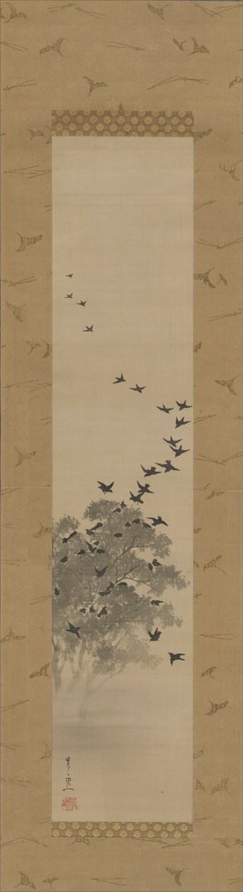 Schwarze Vögel von Suzuki Kiitsu