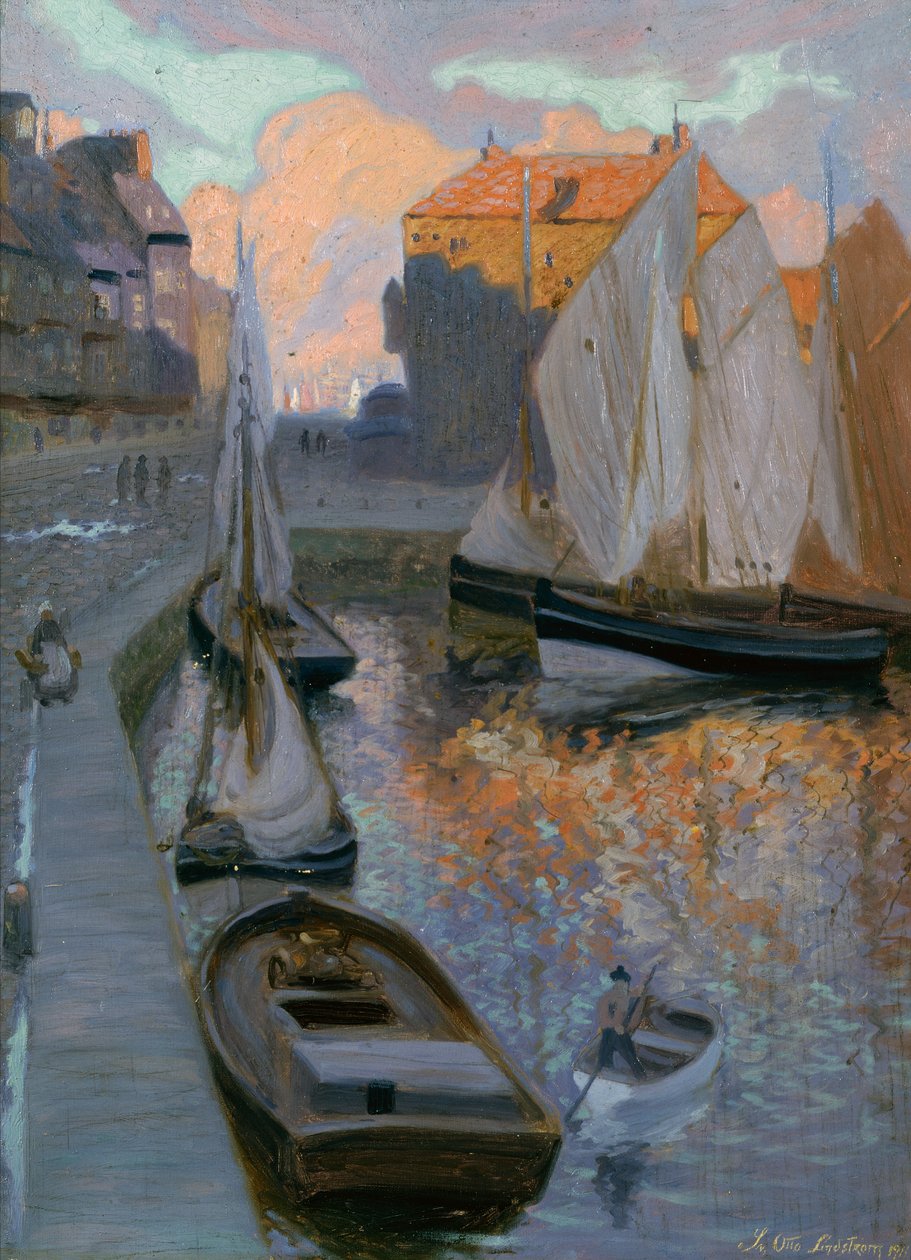Der Hafen von Honfleur von Sven Otto Lindstrom