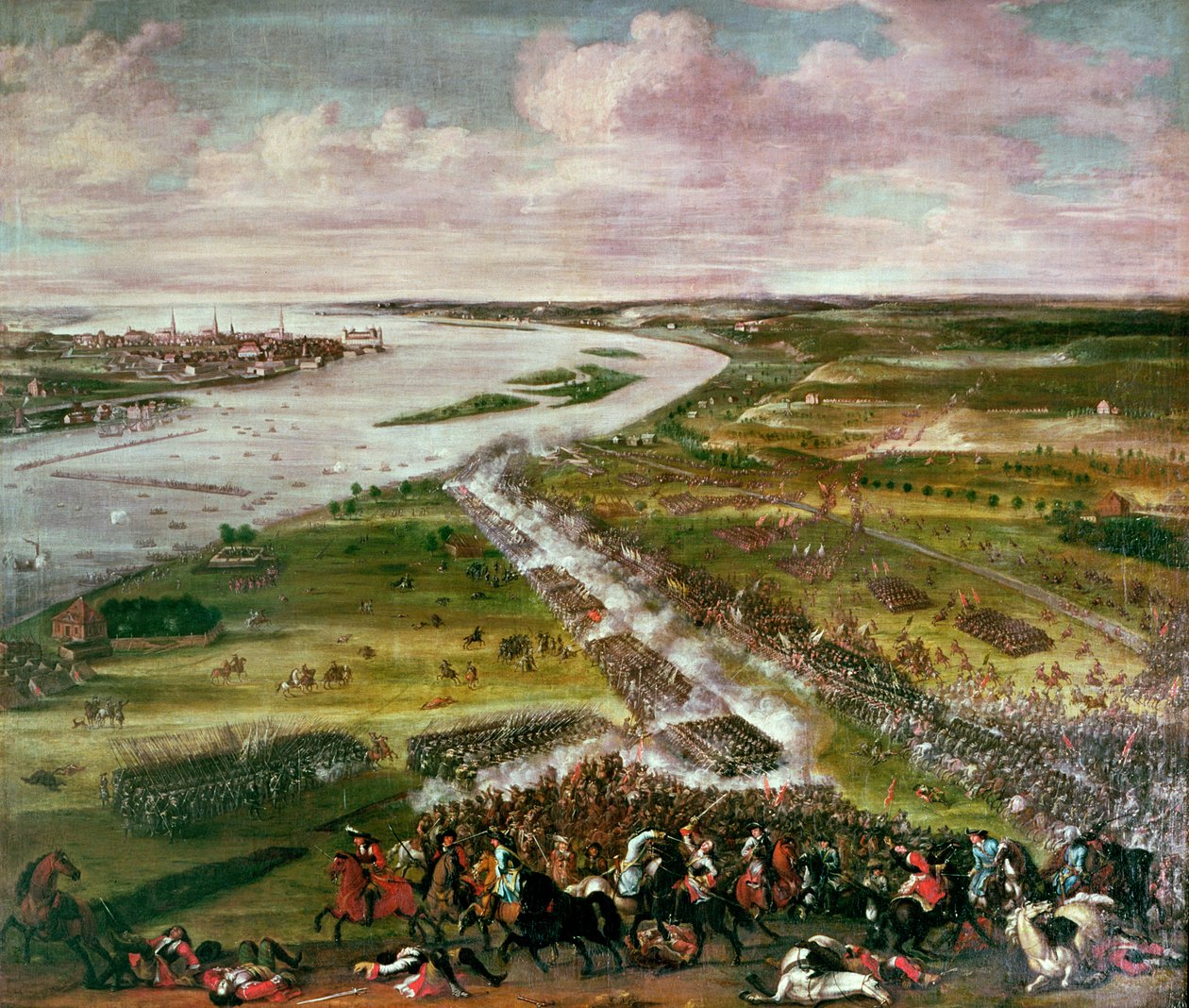 Schlacht um die Überquerung der Düna, 1701 von Swedish School
