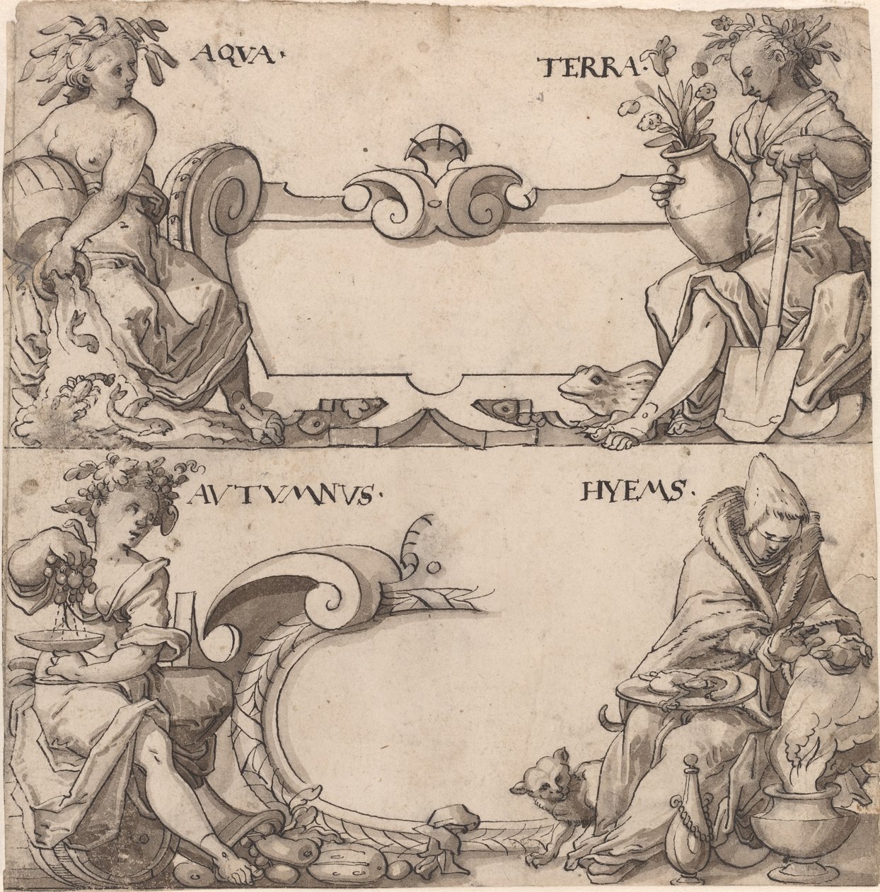 Wasser und Erde/Herbst und Winter von Swiss 16th Century