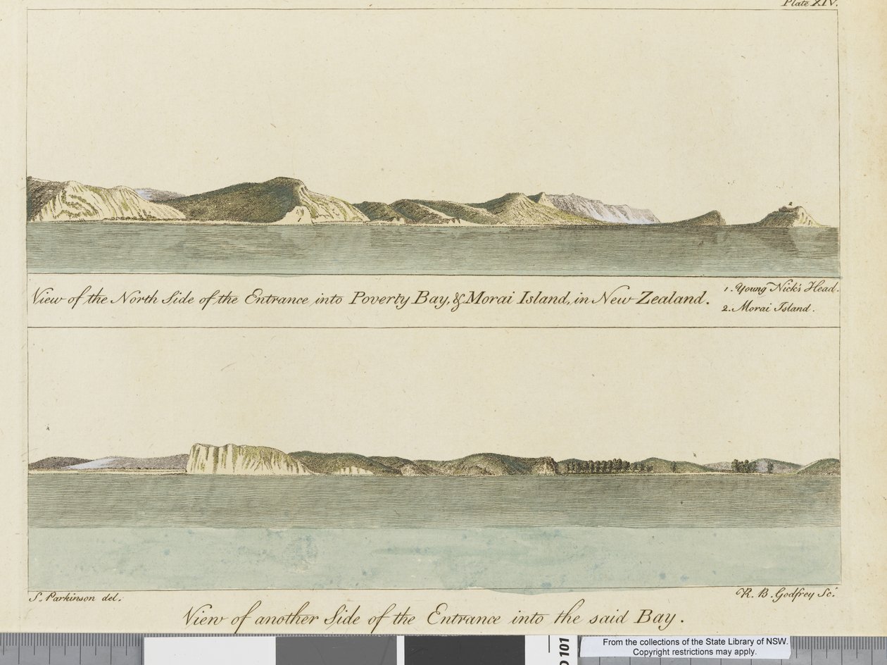 Illustration aus A journal of a voyage to the South Seas : in His Majestys ship, the Endeavour, 1794 von Sydney