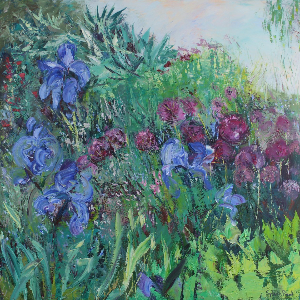 Iris mit Allium von Sylvia Paul
