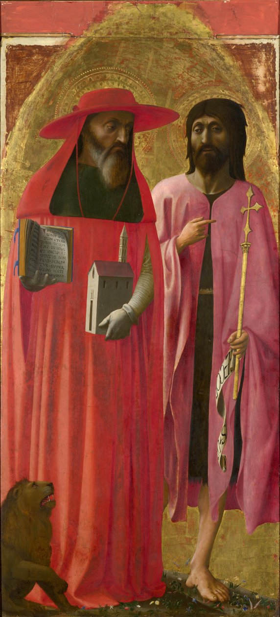 St. Hieronymus und St. Johannes der Täufer, c.1428-29 von Tommaso Masaccio
