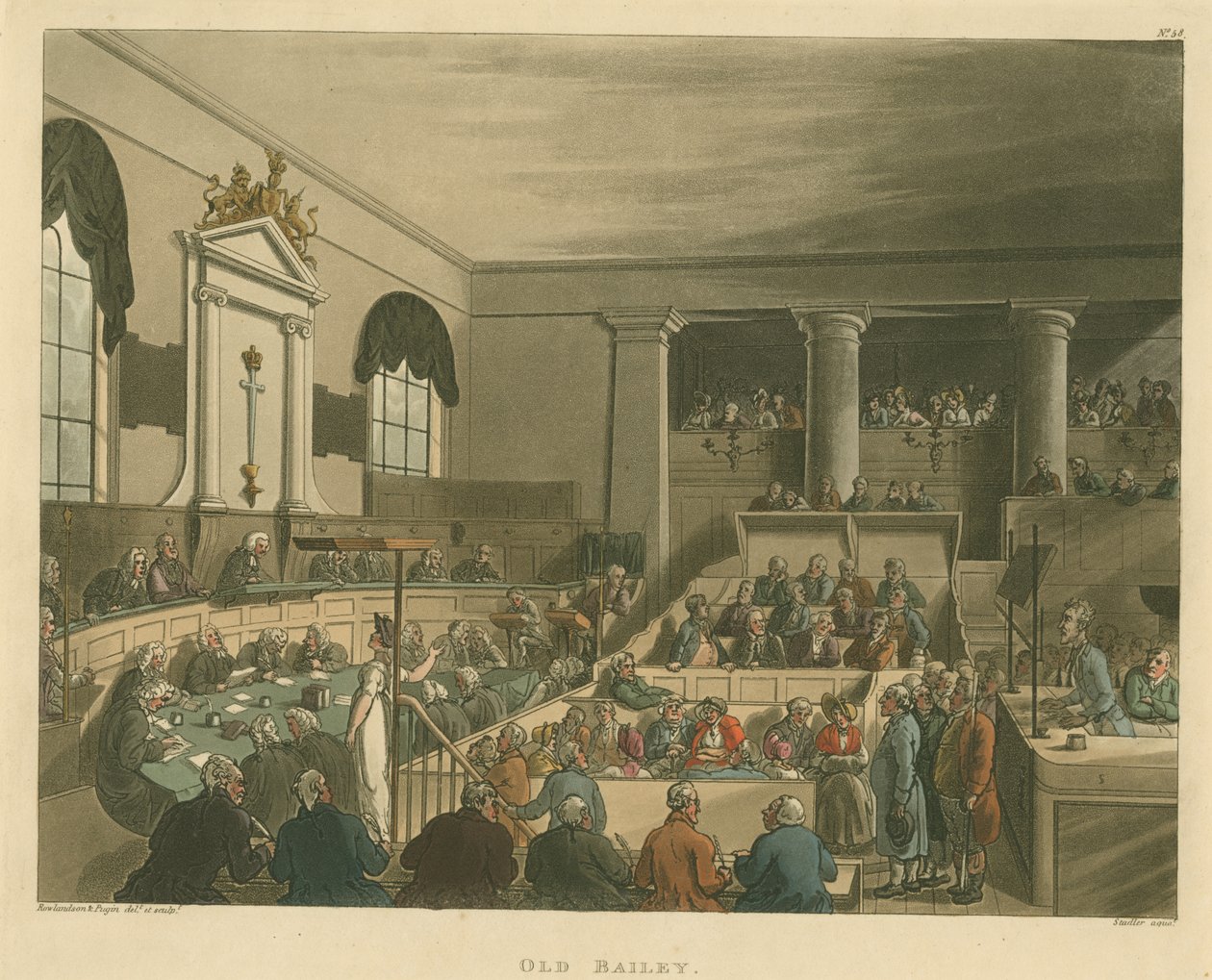 Old Bailey, 1809 von Pugin and Rowlandson