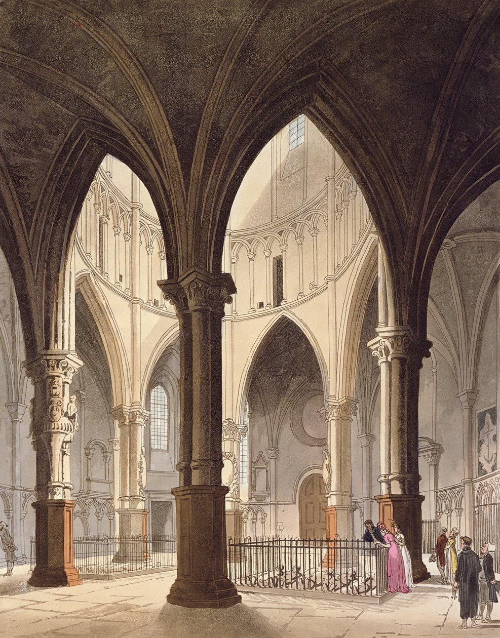 Temple Church, 1809 von Pugin and Rowlandson