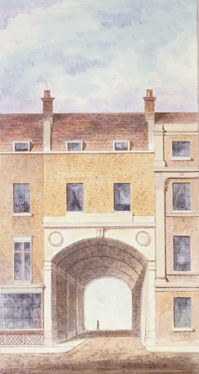 Der verbesserte Eingang zu Scotland Yard, 1824 von T. Chawner