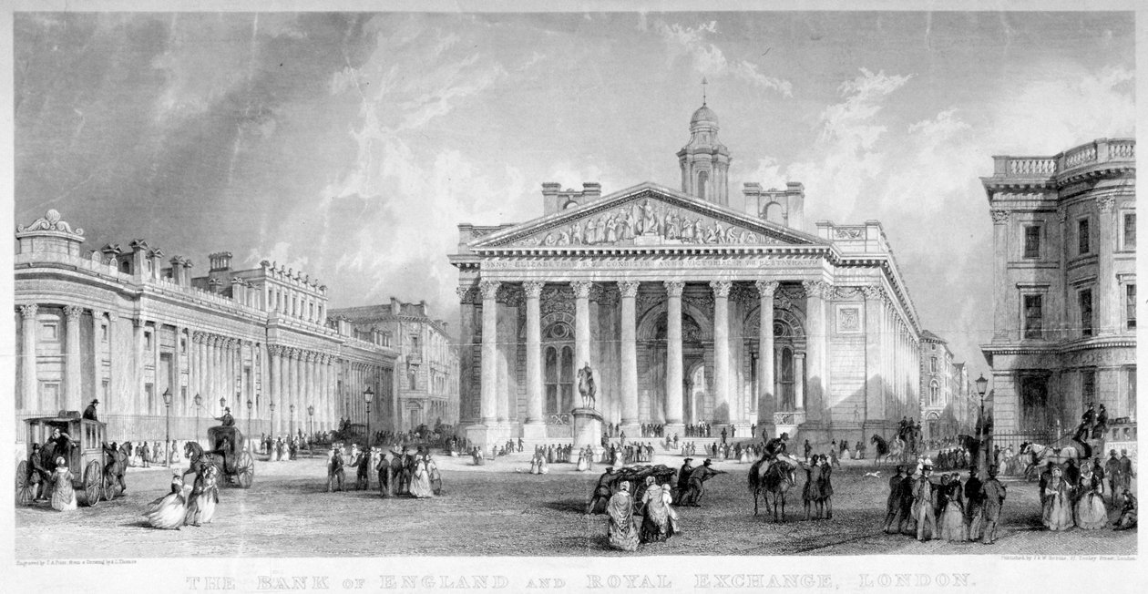 Royal Exchange, City of London, ca. 1850 von TA Prior