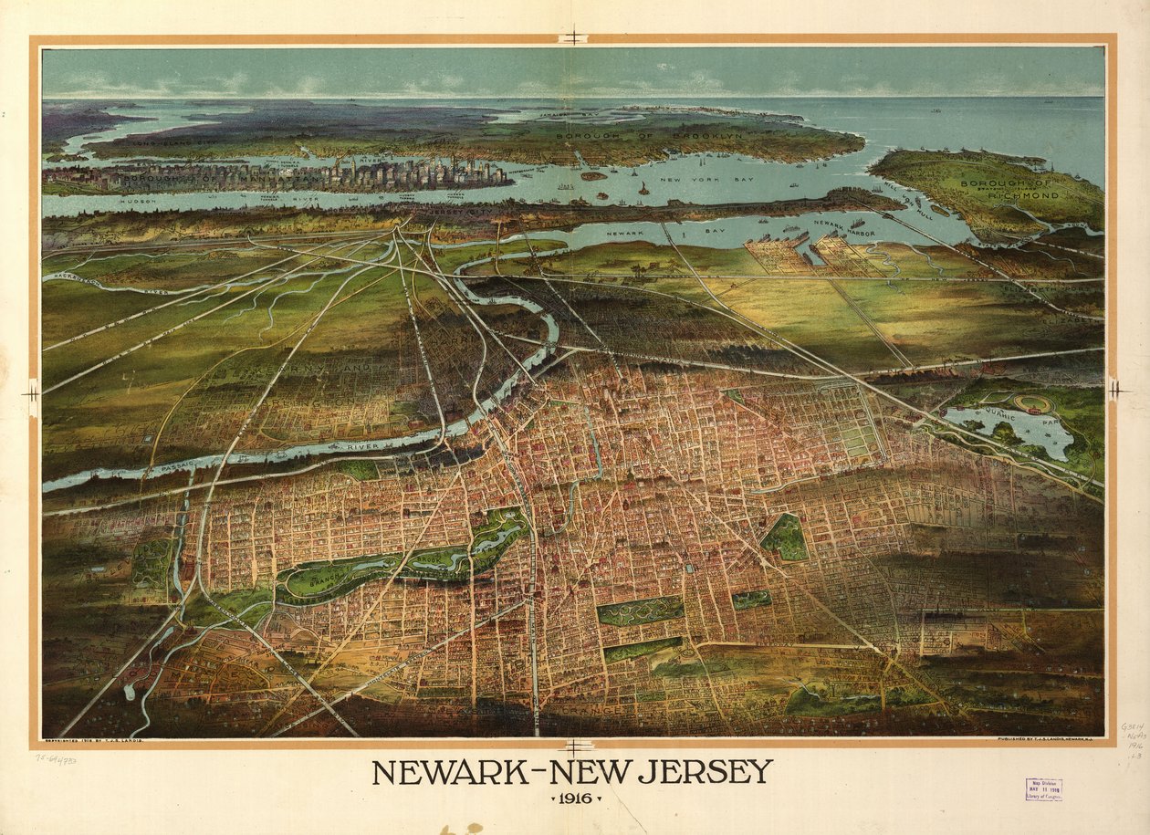 Newark-New Jersey 1916 von T. J. Shepherd Landis