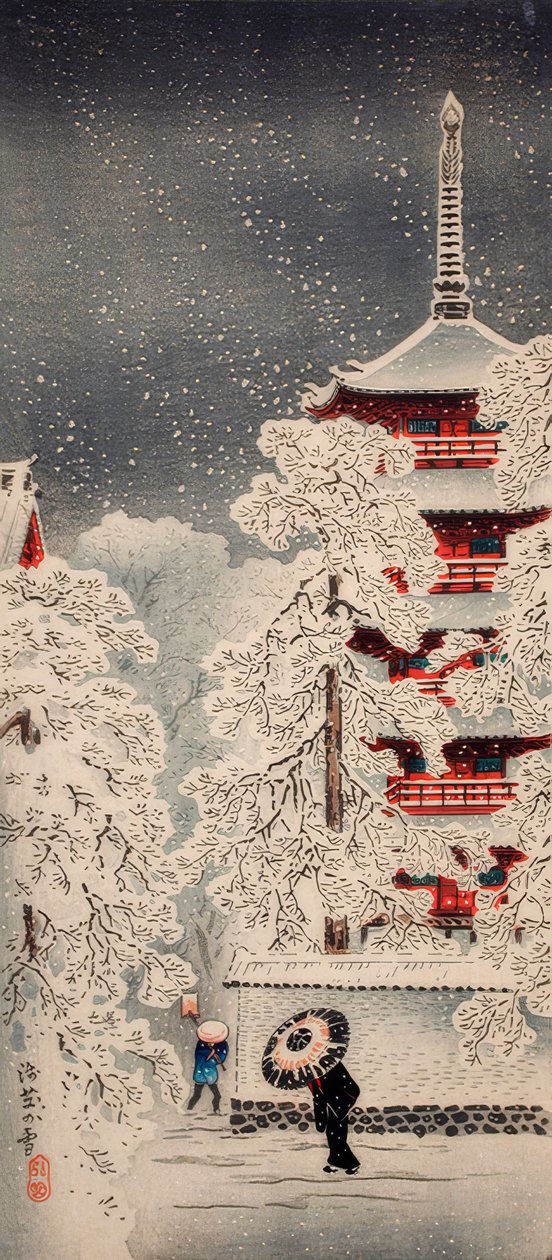 Schnee bei Asakusa, Yedo, Musashi-Provinz von Takahashi Hiroaki