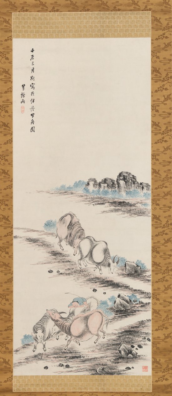 Ochsen und Hirtenjunge, 1832 von Takahashi Sohei