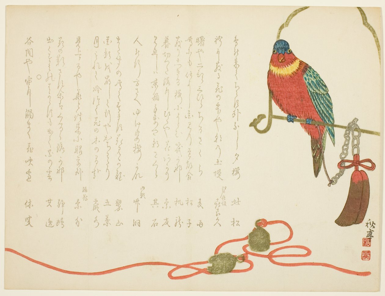 Papagei und Glocken von Tanaka Shûtei