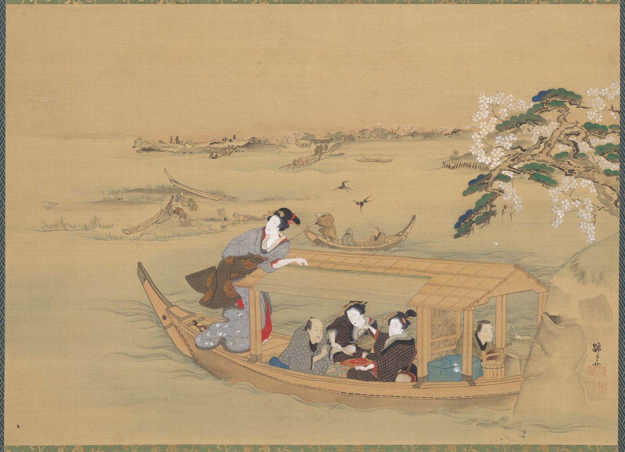 Vergnügungsboot auf dem Sumida-Fluss von Teisai Hokuba