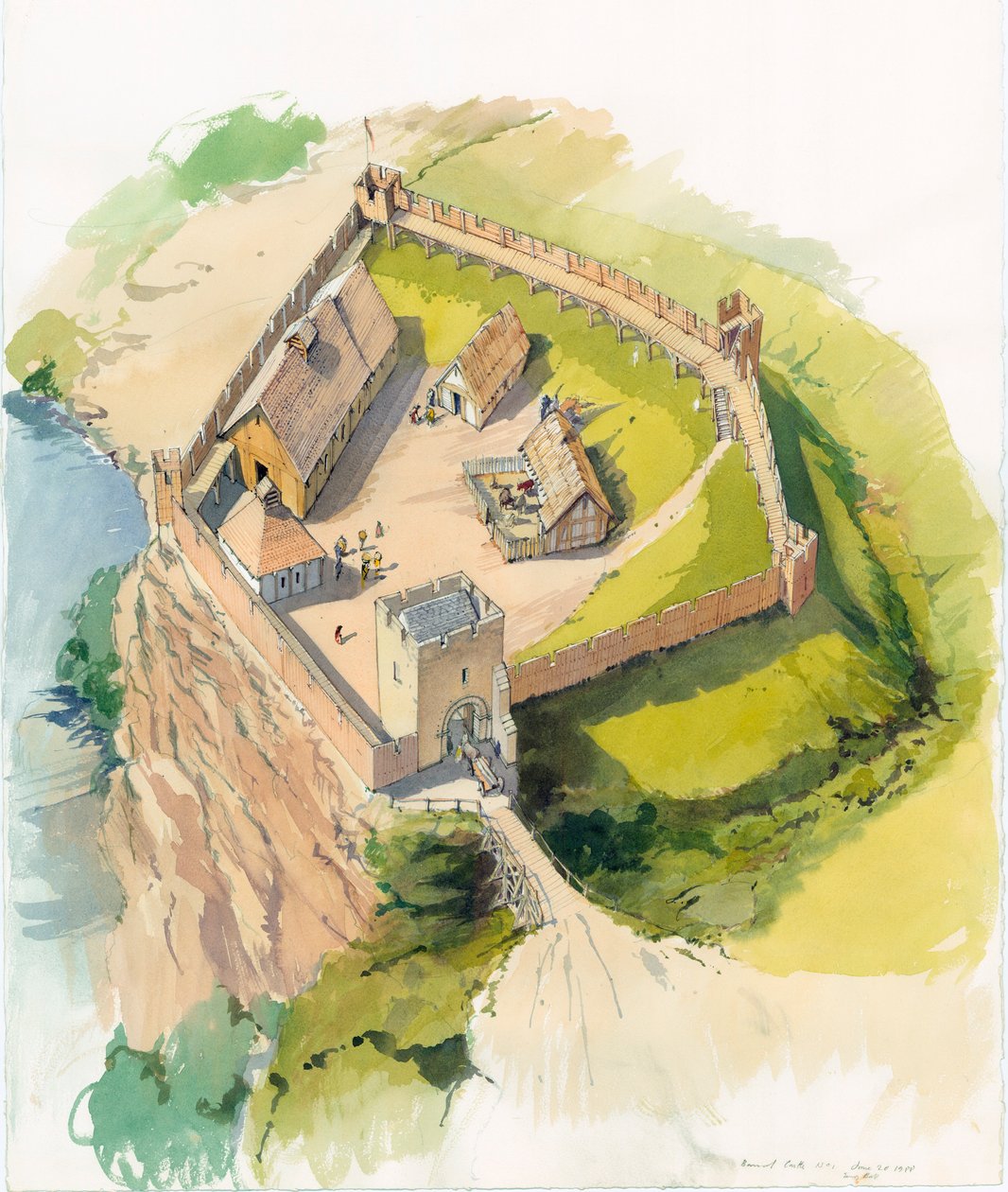 Barnard Castle, Durham, ca. 1100 von Terry Ball