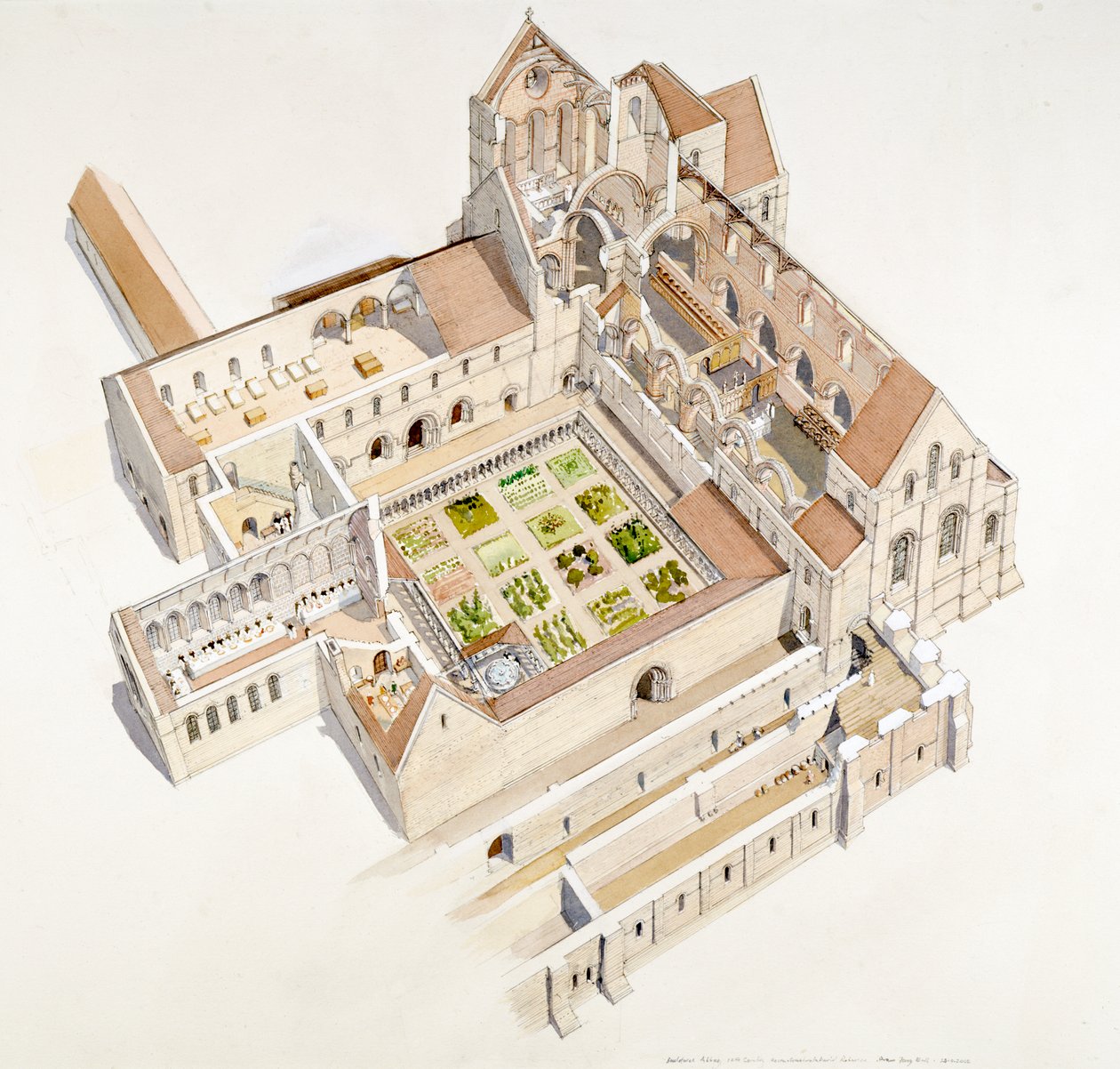 Buildwas Abbey, 12. Jahrhundert, ca. 1990-2010 von Terry Ball