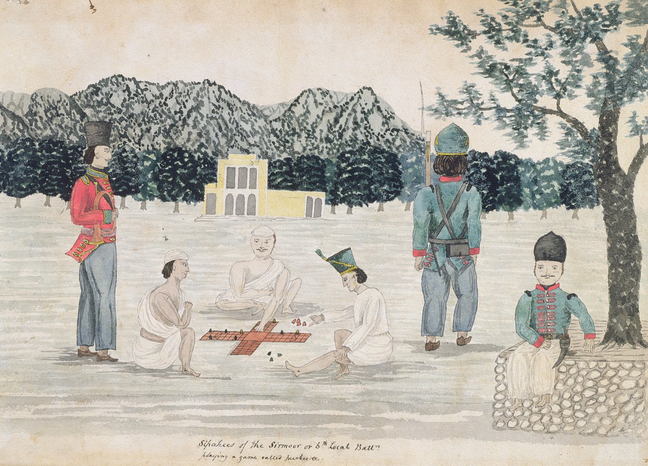 Skizze des Gurkha-Lebens in Dehra Dun, ca. 1821 von The Hon. Frederick Shore