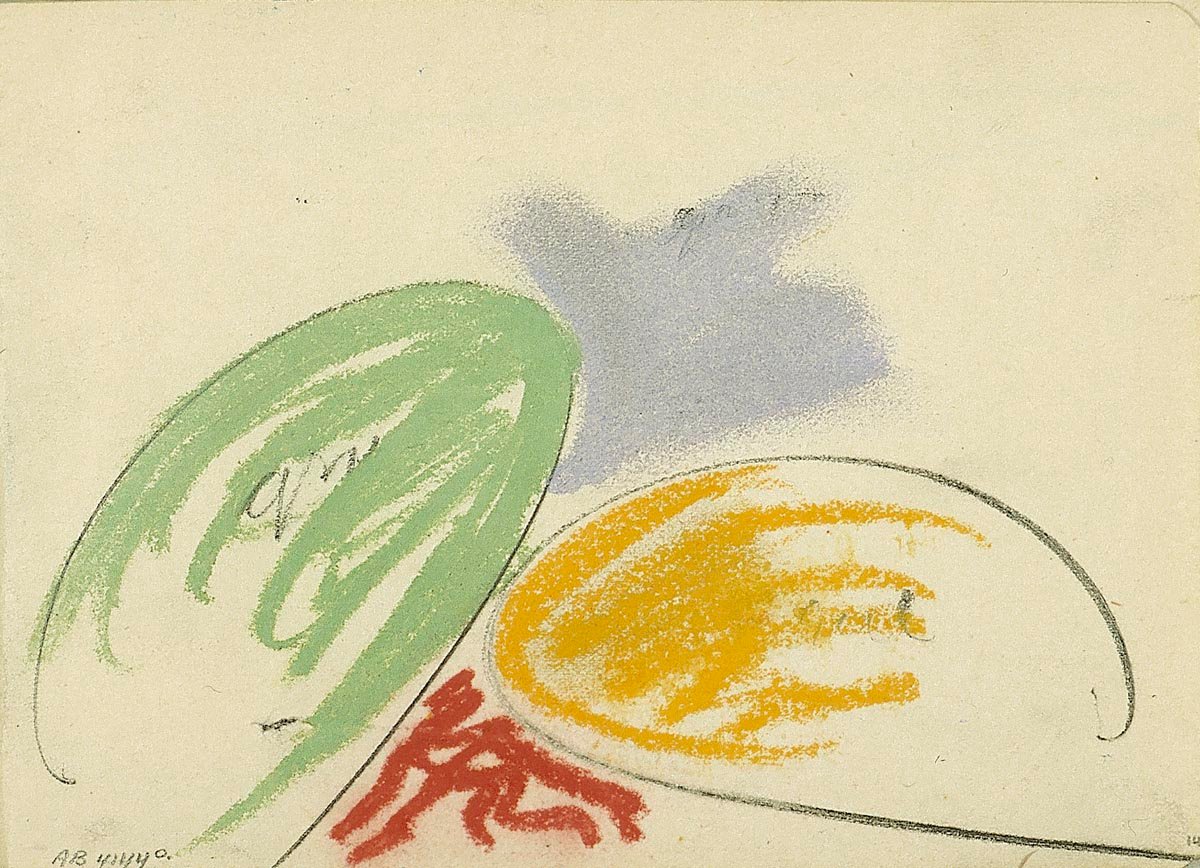 Komposition mit zwei ovalen Formen von Theo van Doesburg