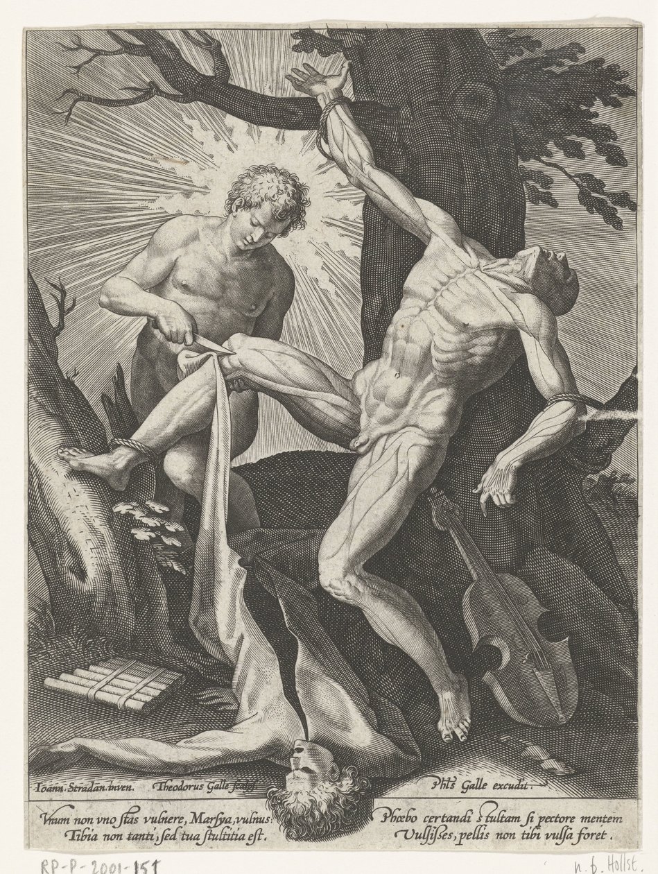 Apollo häutet Marsyas von Theodoor Galle