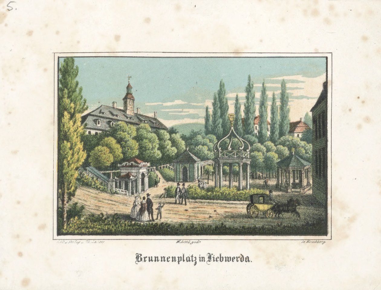 Brunnenplatz in Liebwerda von Theodor Sachse