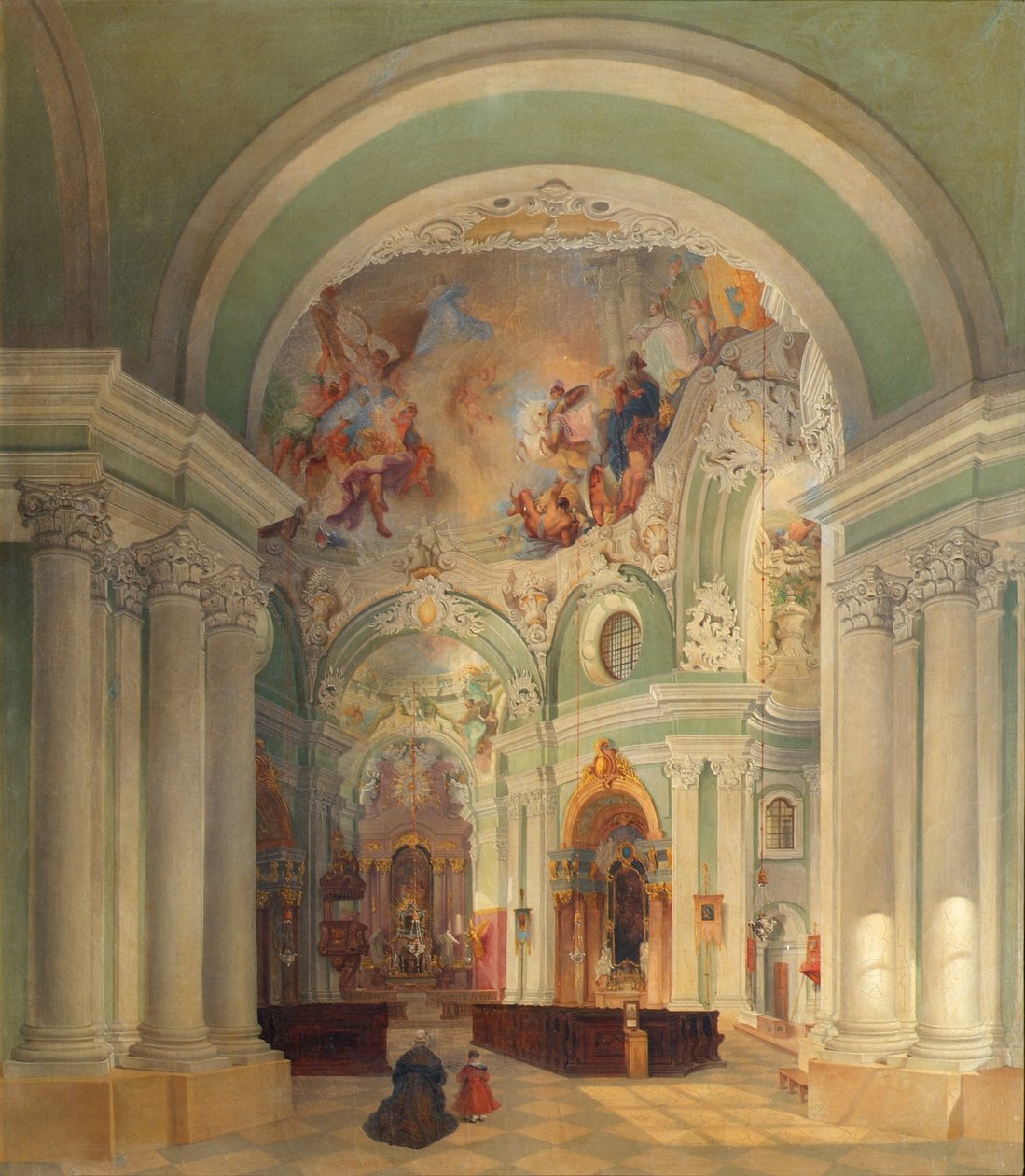 Das Innere der Piaristenkirche in Wien von Theodor Jachimowicz