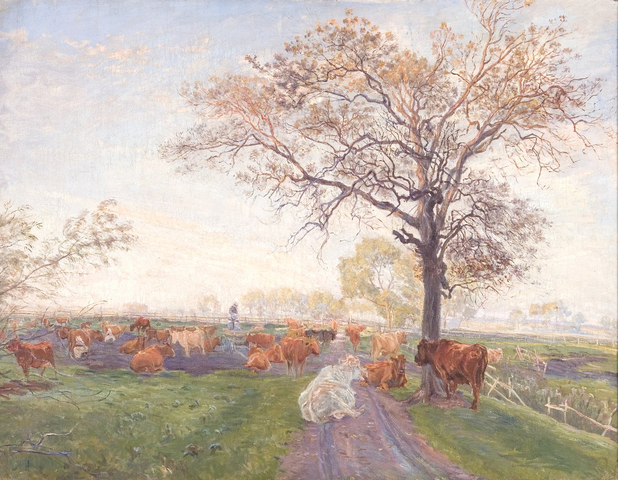 Melkplatz bei Dyrehavegård von Theodor Philipsen