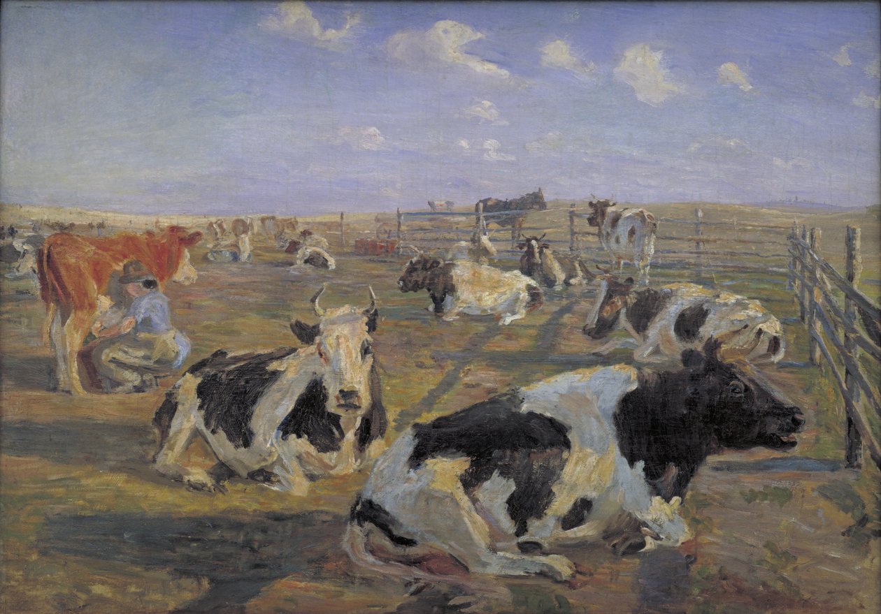 Der Melkplatz bei Meilgård von Theodor Philipsen