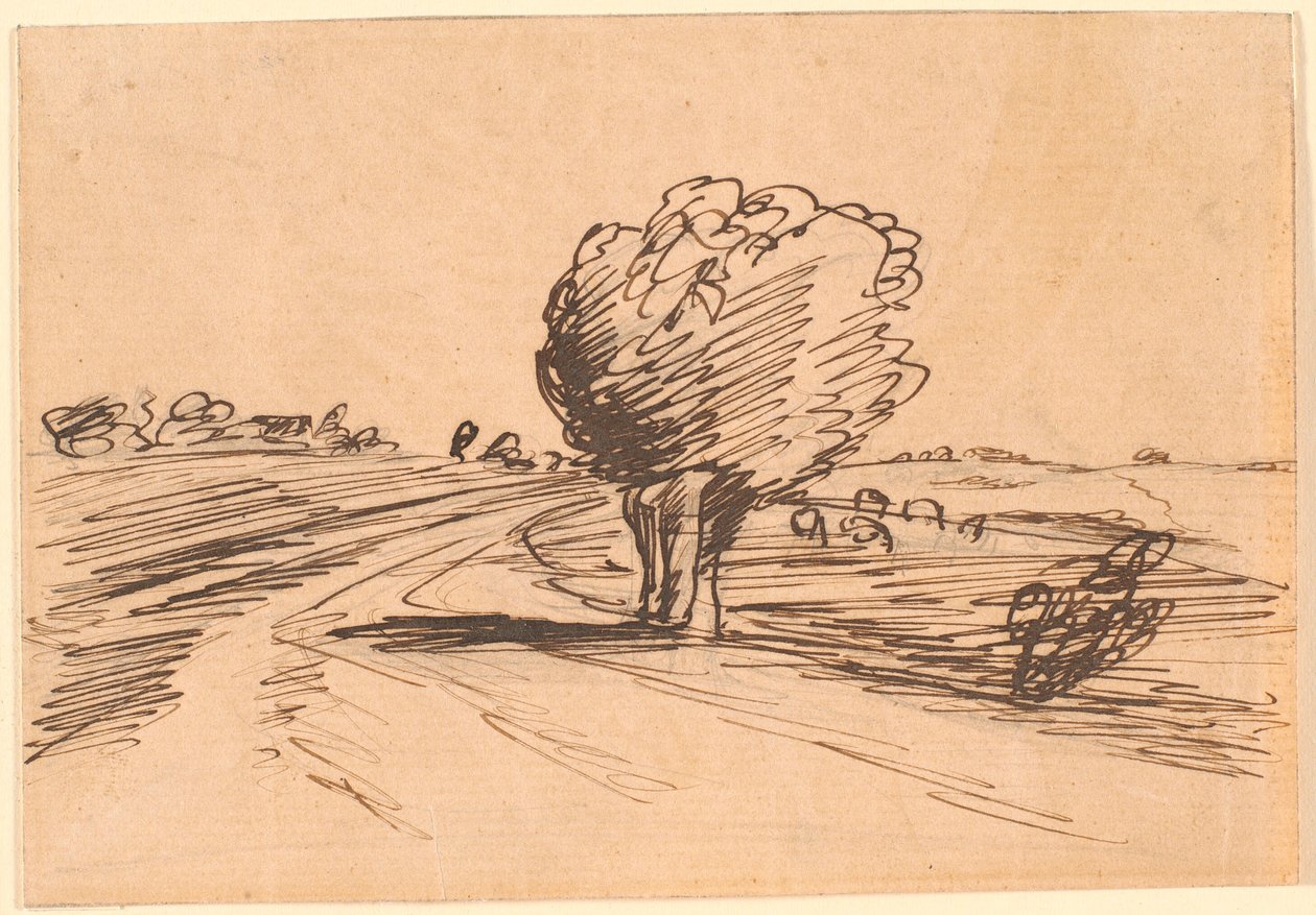 Wegbiegung mit Weidenbaum von Theodor Philipsen