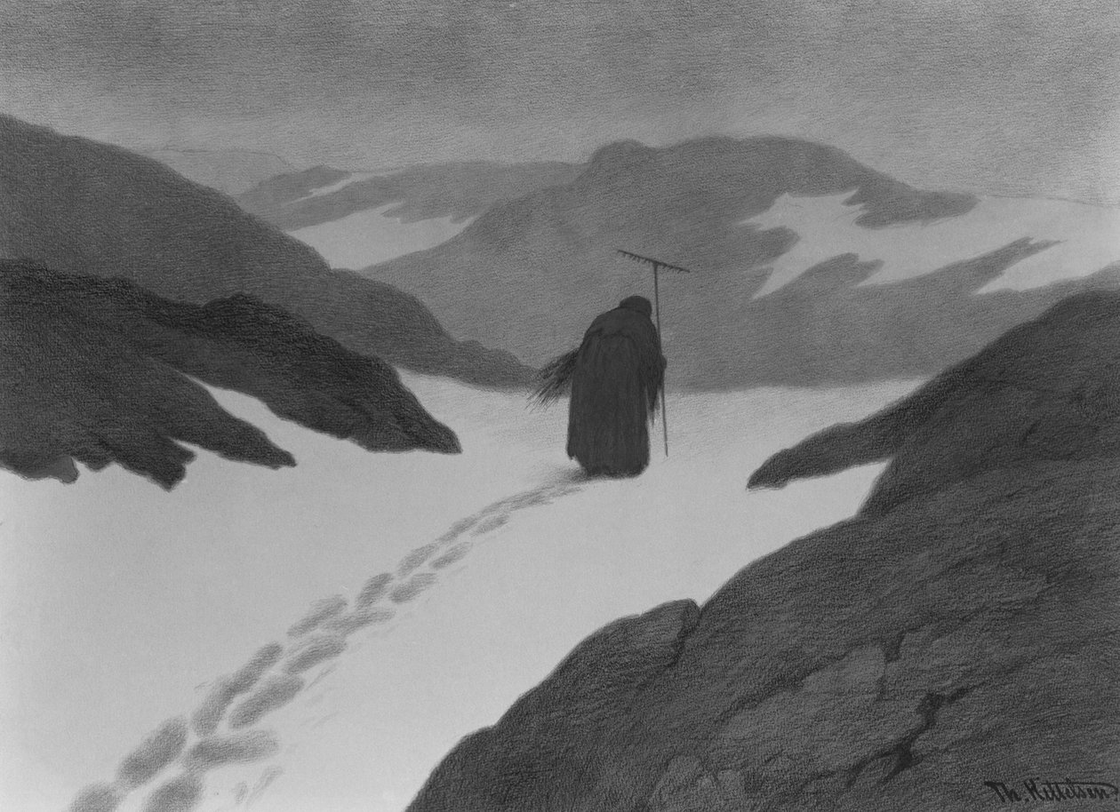Die Pest am Berg von Theodor Kittelsen