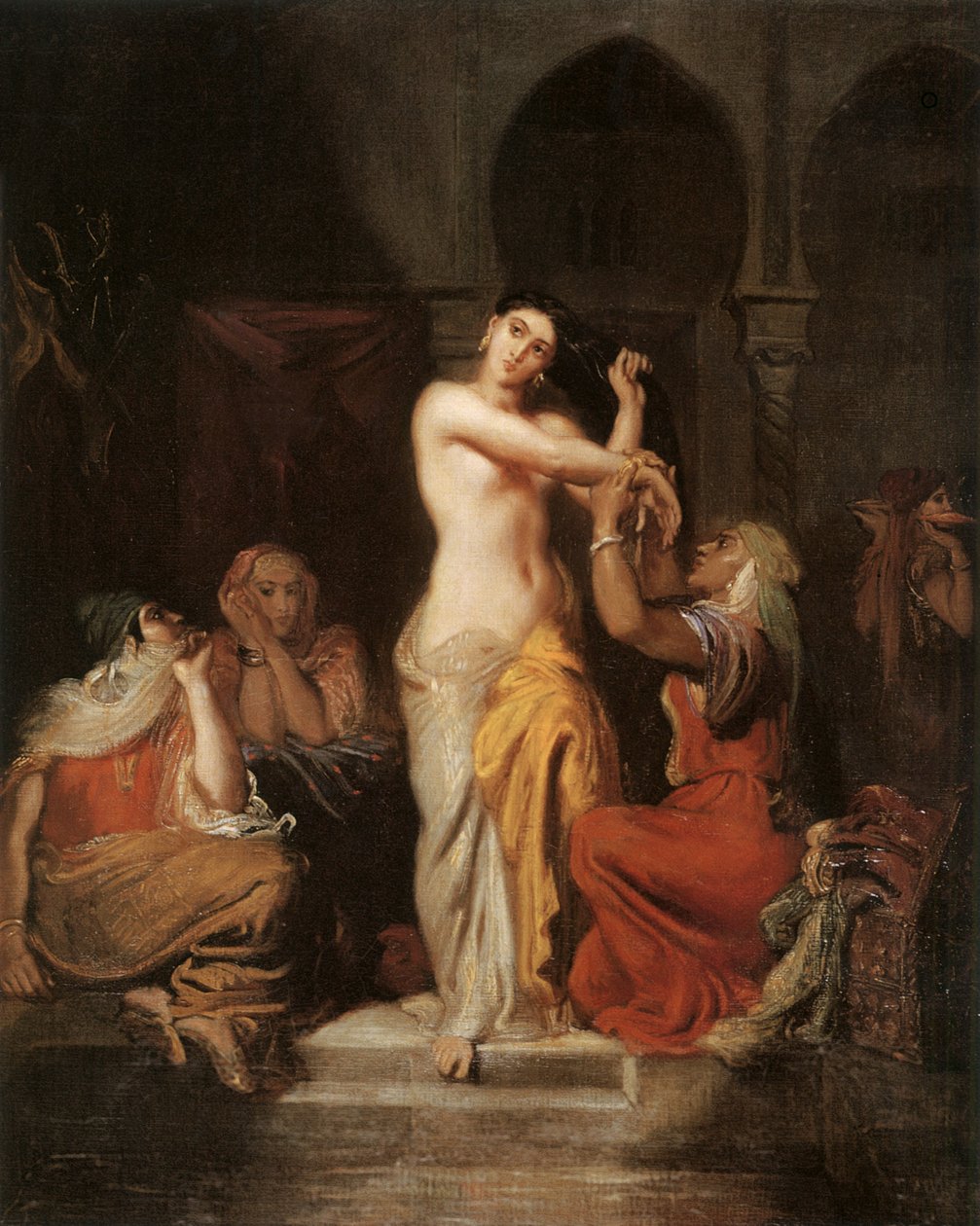 Maurische Frau verlässt das Bad im Serail, 1854 von Théodore Chassériau