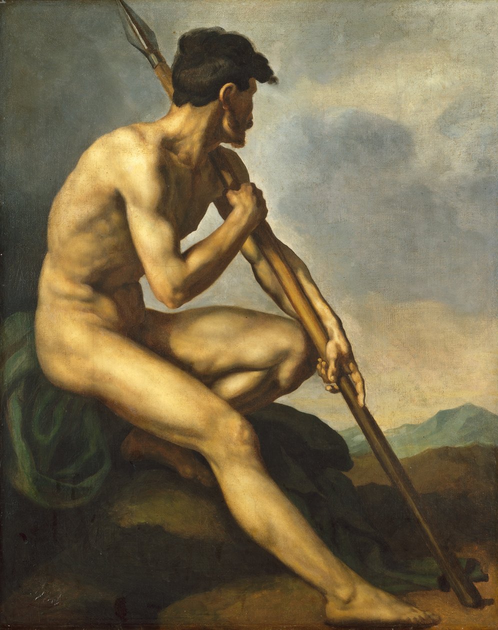 Nackter Krieger mit Speer, ca. 1816 von Theodore Gericault
