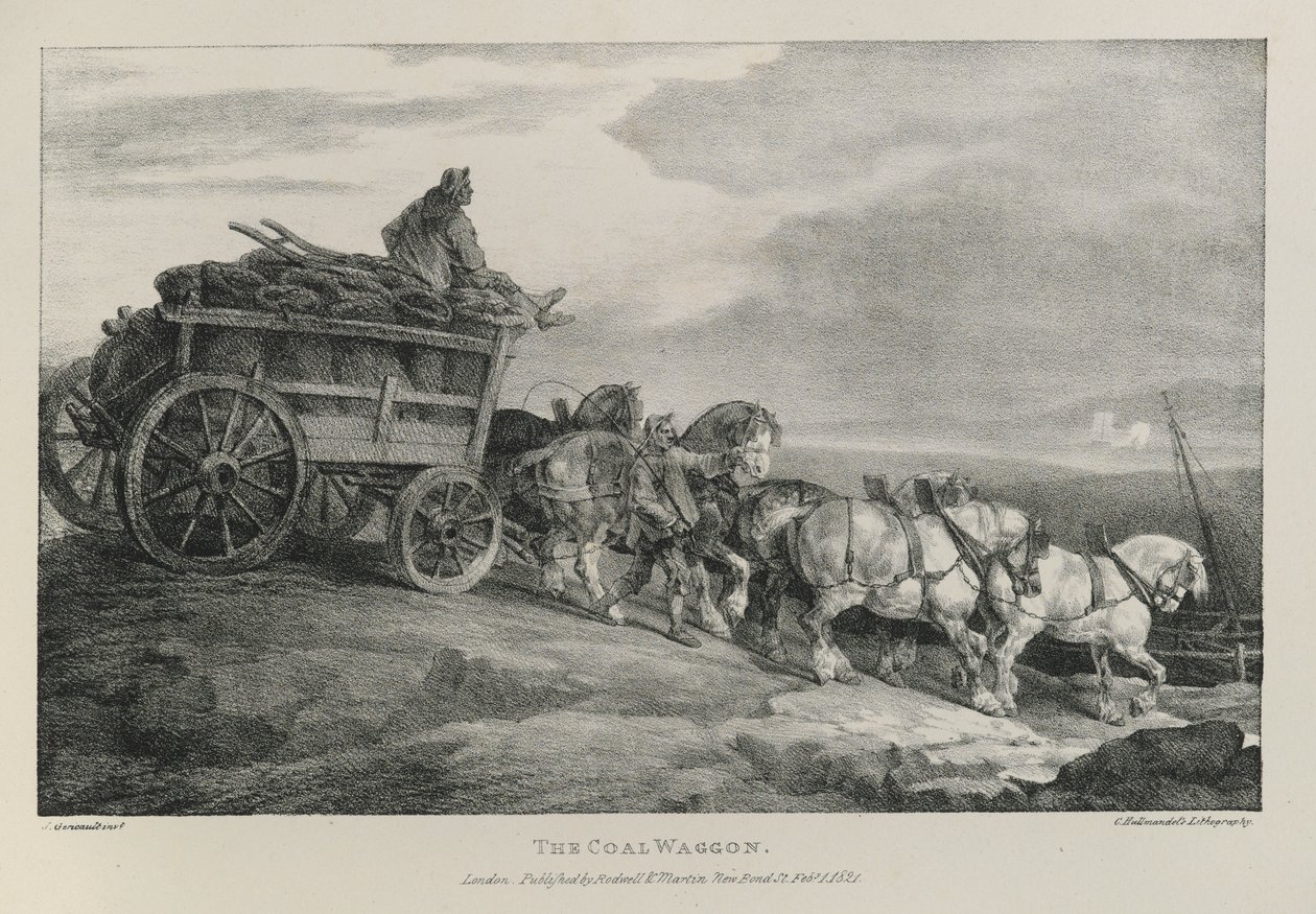 Der Kohlenwagen, 1821 von Theodore Gericault