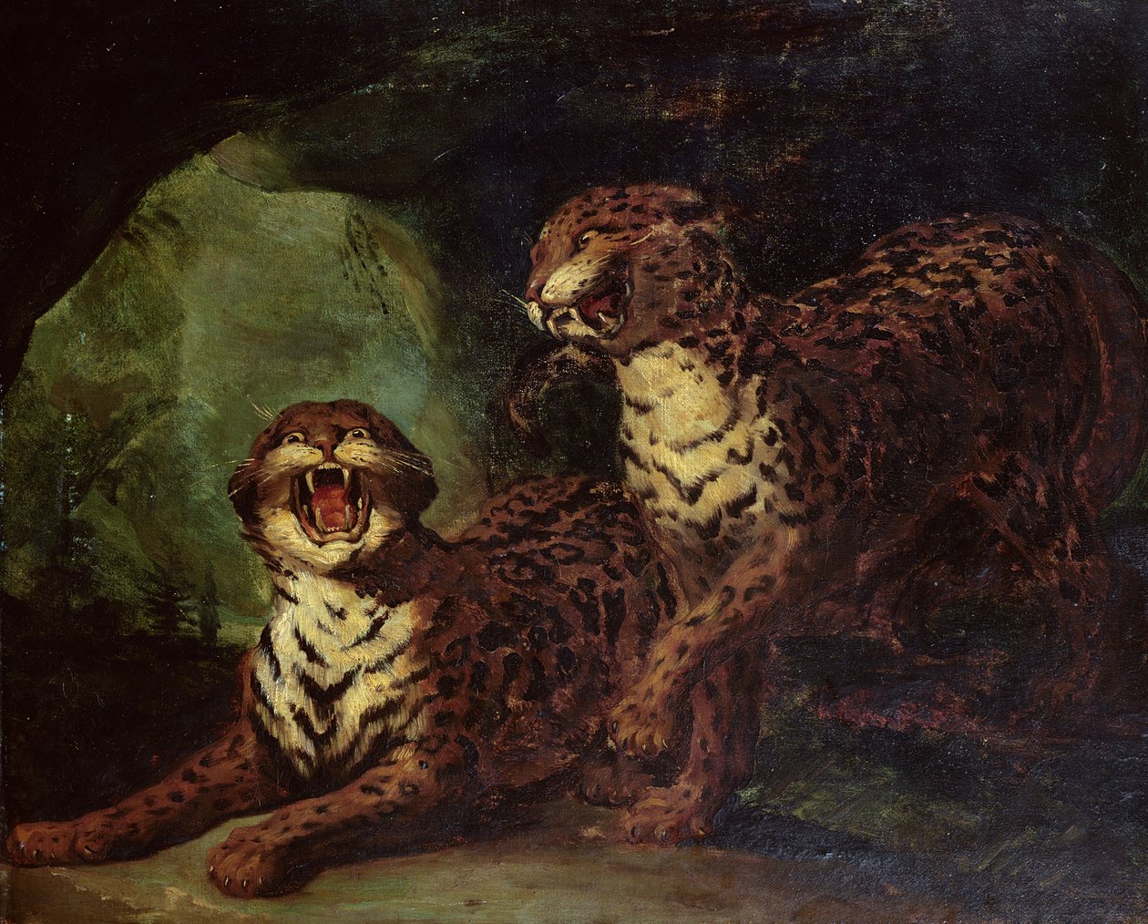 Zwei Leoparden, ca. 1820 von Theodore Gericault