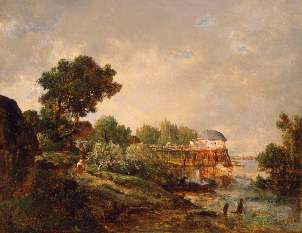 Die alte Mühle in Saint-Ouen, Paris, Frankreich von Pierre Etienne Theodore Rousseau