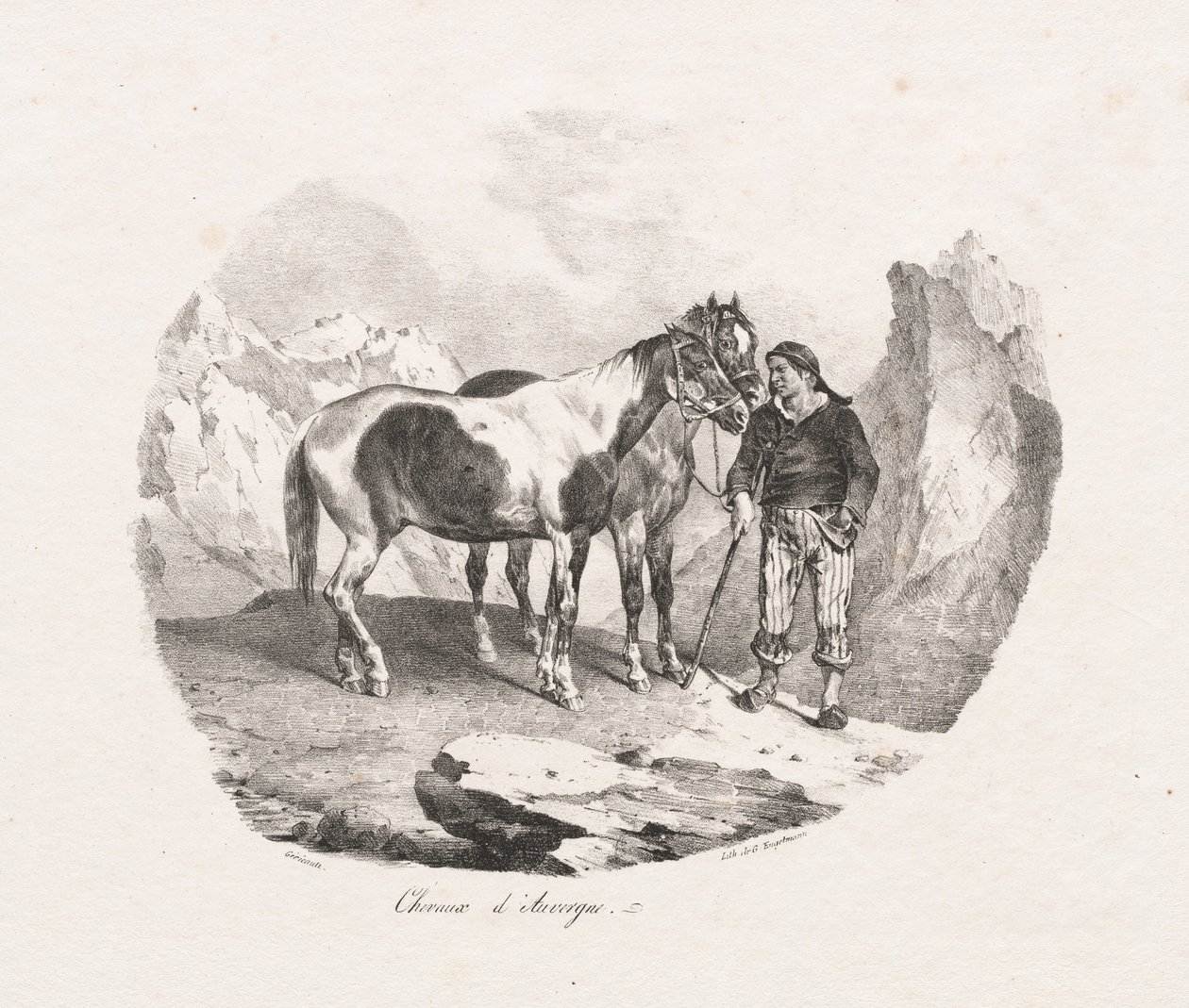 Pferde aus der Auvergne von Theodore Gericault