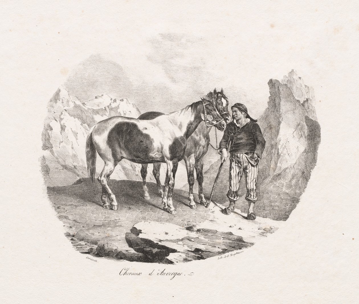 Pferde aus Auvergne, 1822 von Theodore Gericault
