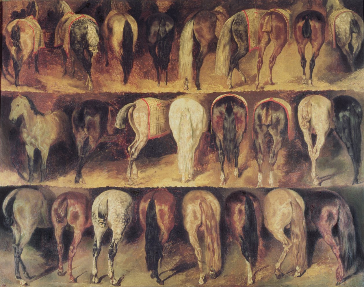 Pferdehinterteile von Theodore Gericault