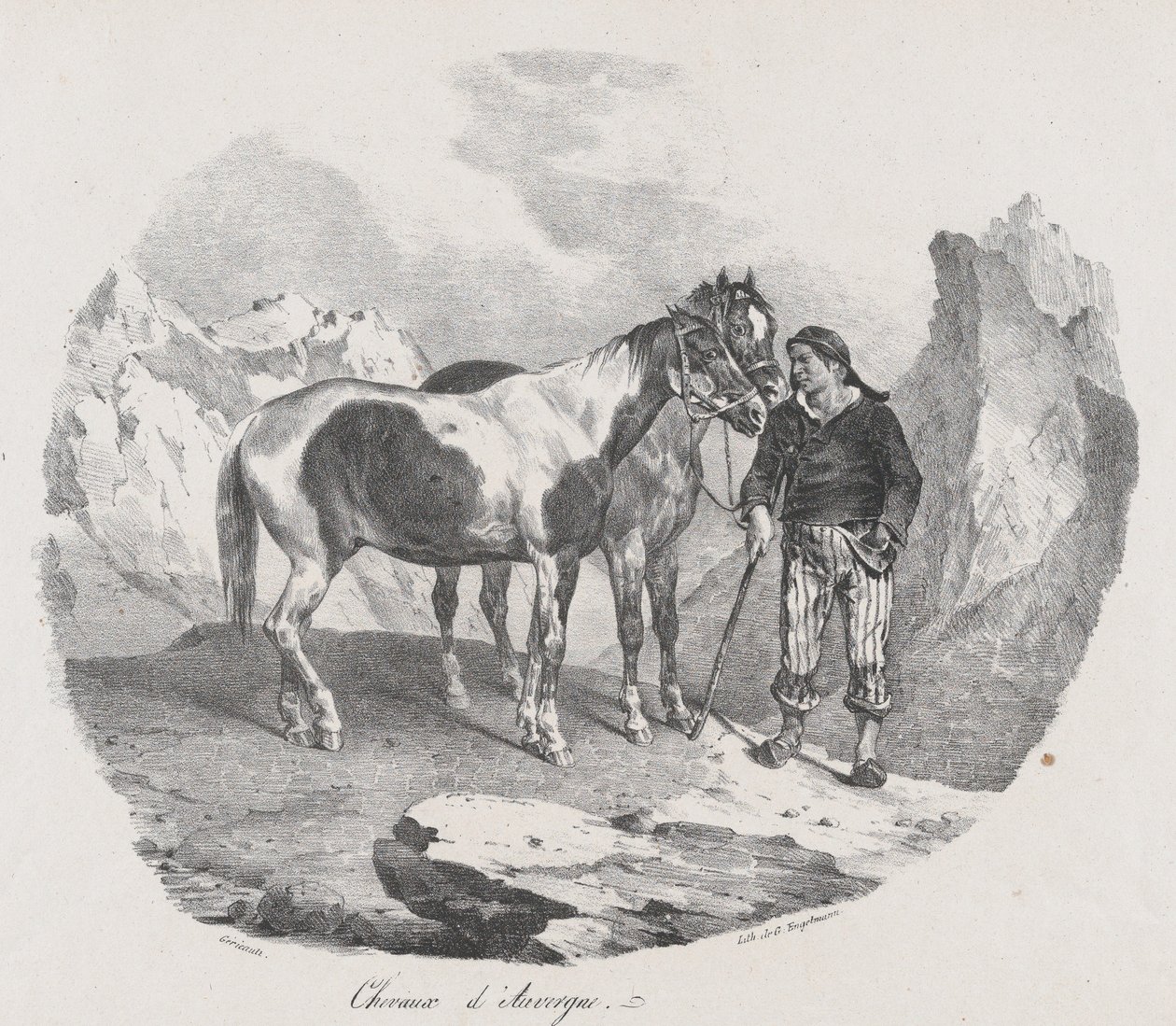 Pferde der Auvergne, 1822 von Theodore Gericault