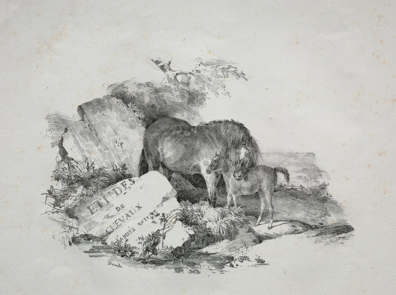 Die Stute und ihr Fohlen von Theodore Gericault