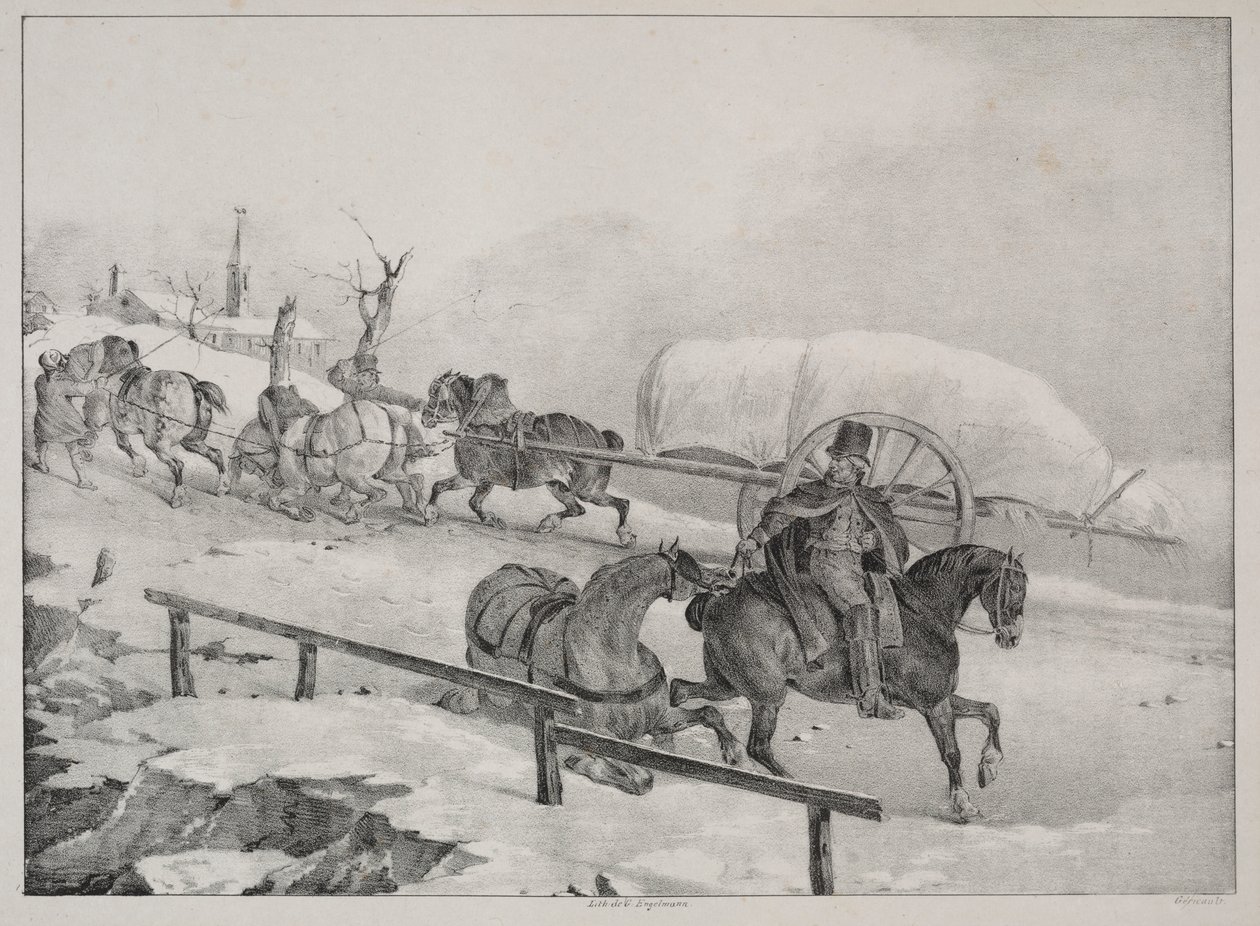 Fuhrmann erklimmt einen Hügel von Theodore Gericault