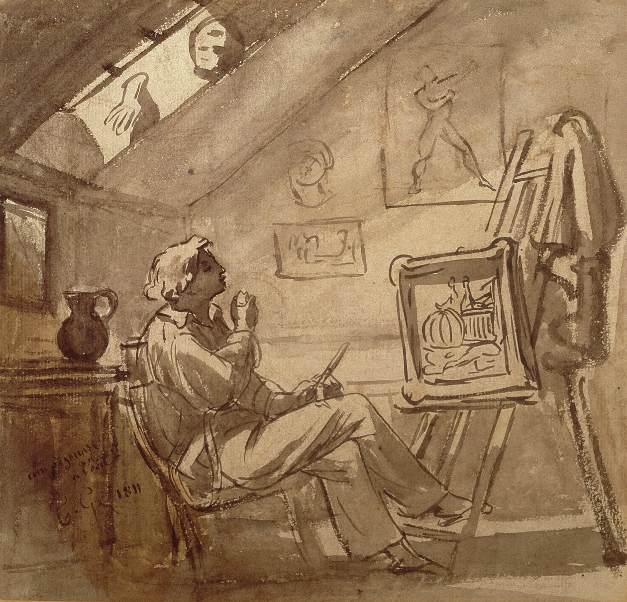 Junger Maler in seinem Atelier von Theodore Gericault